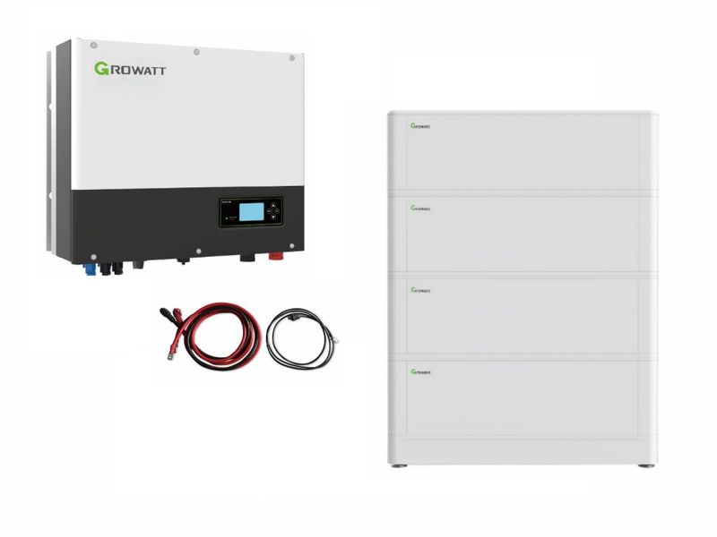 Growatt inverter set SPH1000TL3 BH-UP + complete battery set 10,24 kWh