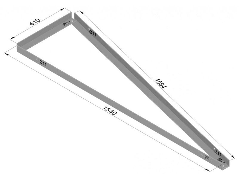 Треугольный держатель фотоэлектрических панелей, 15 градусов, вертикальная установка SOL_MONT_K15V фото