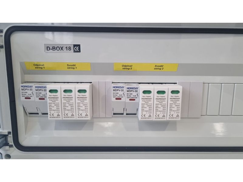 Complete DC wall-mounted PV substation - 2 strings IP65